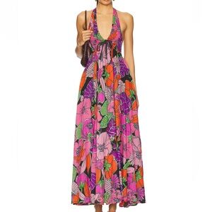 FREE PEOPLE BAYSIDES FLORALS MAXI DRESS IN PARTY COMBO